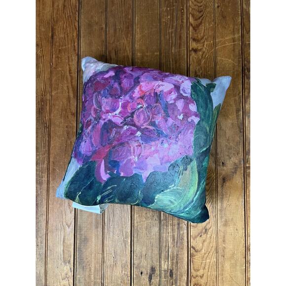 Exclusive floral Hydrangea throw Pillow pink purple from Art of Laura Cafiso - Picture 3 of 3